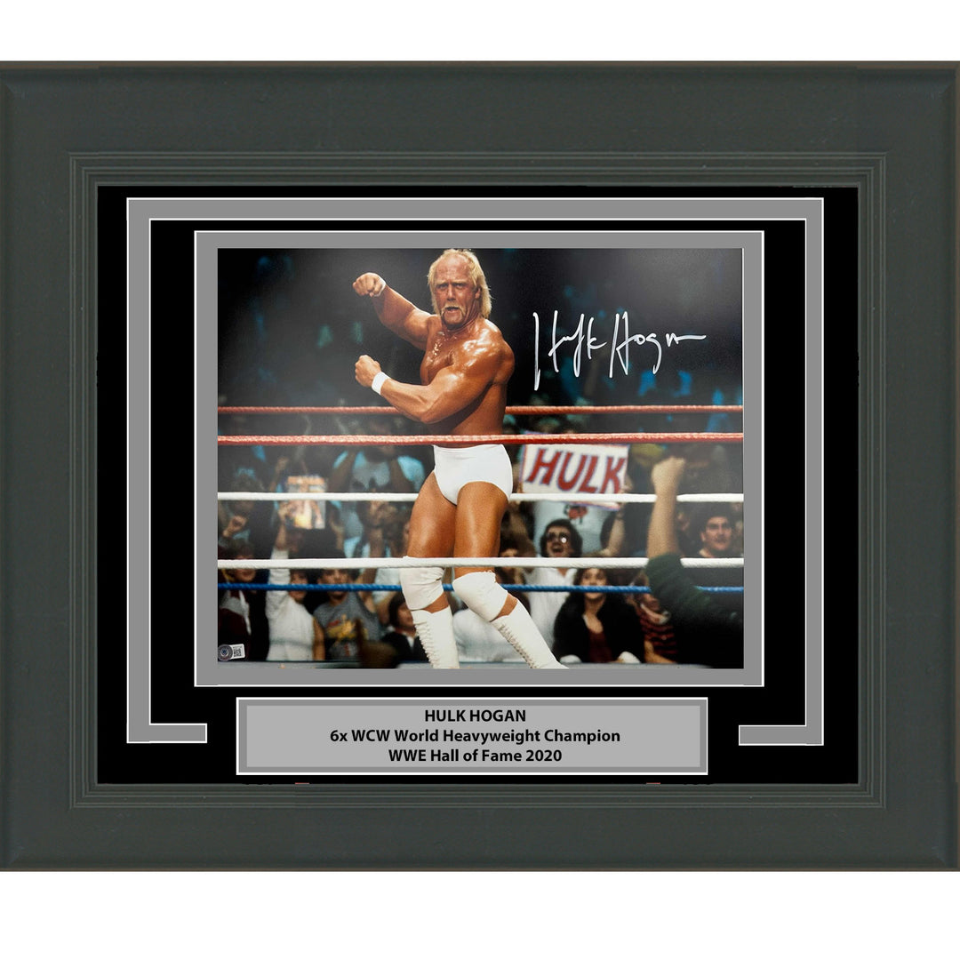 Framed Autographed/Signed Hulk Hogan 16x20 WWE WWF Photo Beckett BAS COA #9