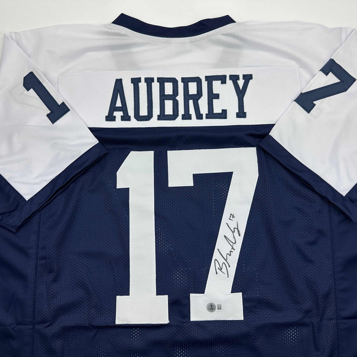 Autographed/Signed Brandon Aubrey Dallas Thanksgiving Day Jersey Beckett BAS COA