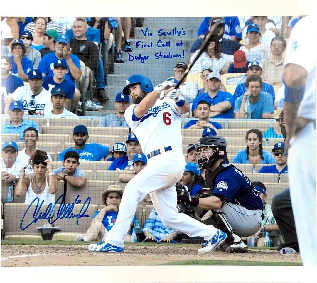 Charlie Culberson "Vin Scully's Final Call" signed Dodgers 16x20 photo BAS