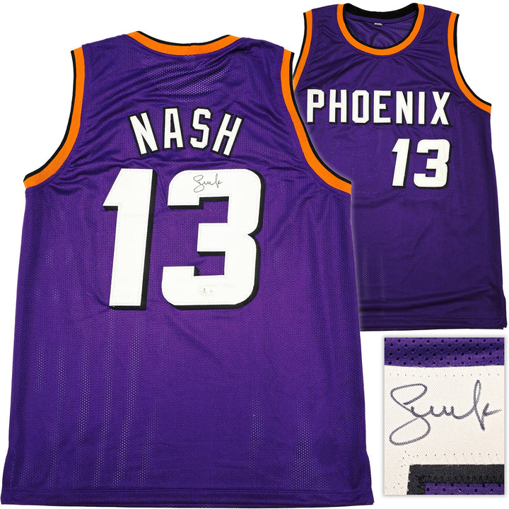 Phoenix Suns Steve Nash Signed Purple Jersey Beckett Witness