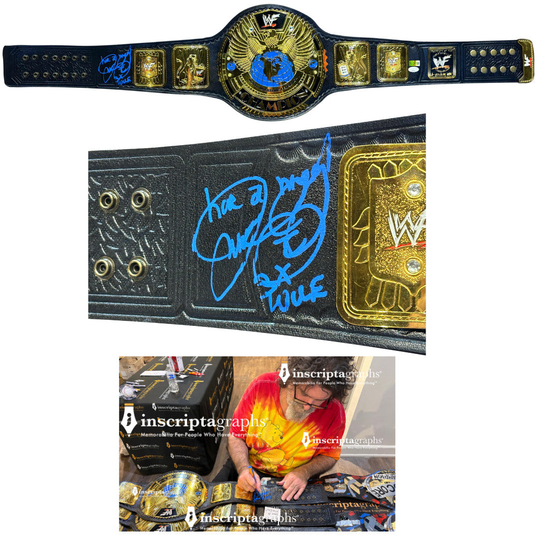 Mankind Mick Foley Autographed WWE WWF Attitude Era Championship Belt Signed JSA