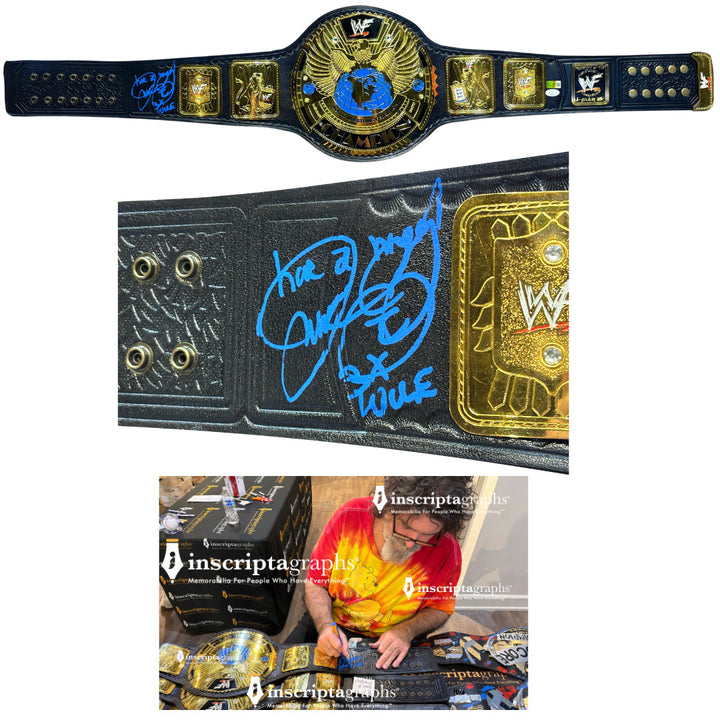 Mankind Mick Foley Autographed WWE WWF Attitude Era Championship Belt Signed JSA