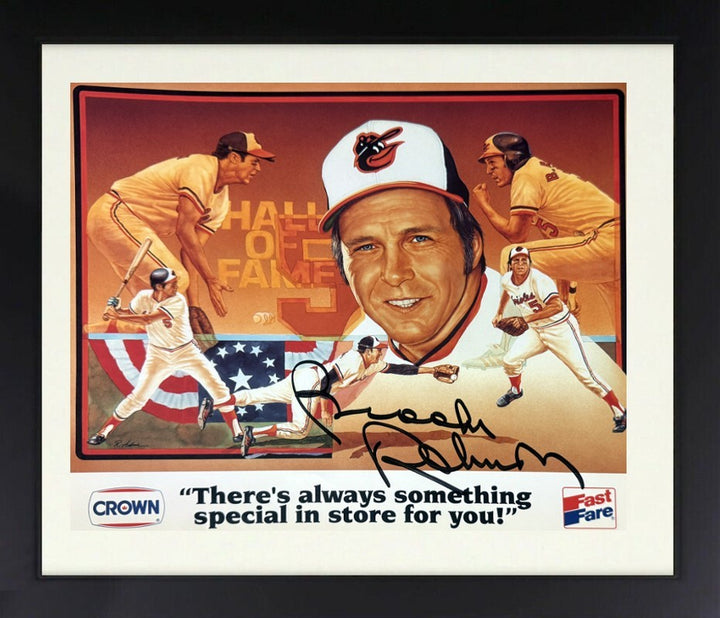 Brooks Robinson signed Orioles Crown Fast Fare 8x10 Photo Dings Framed - COA/HOF