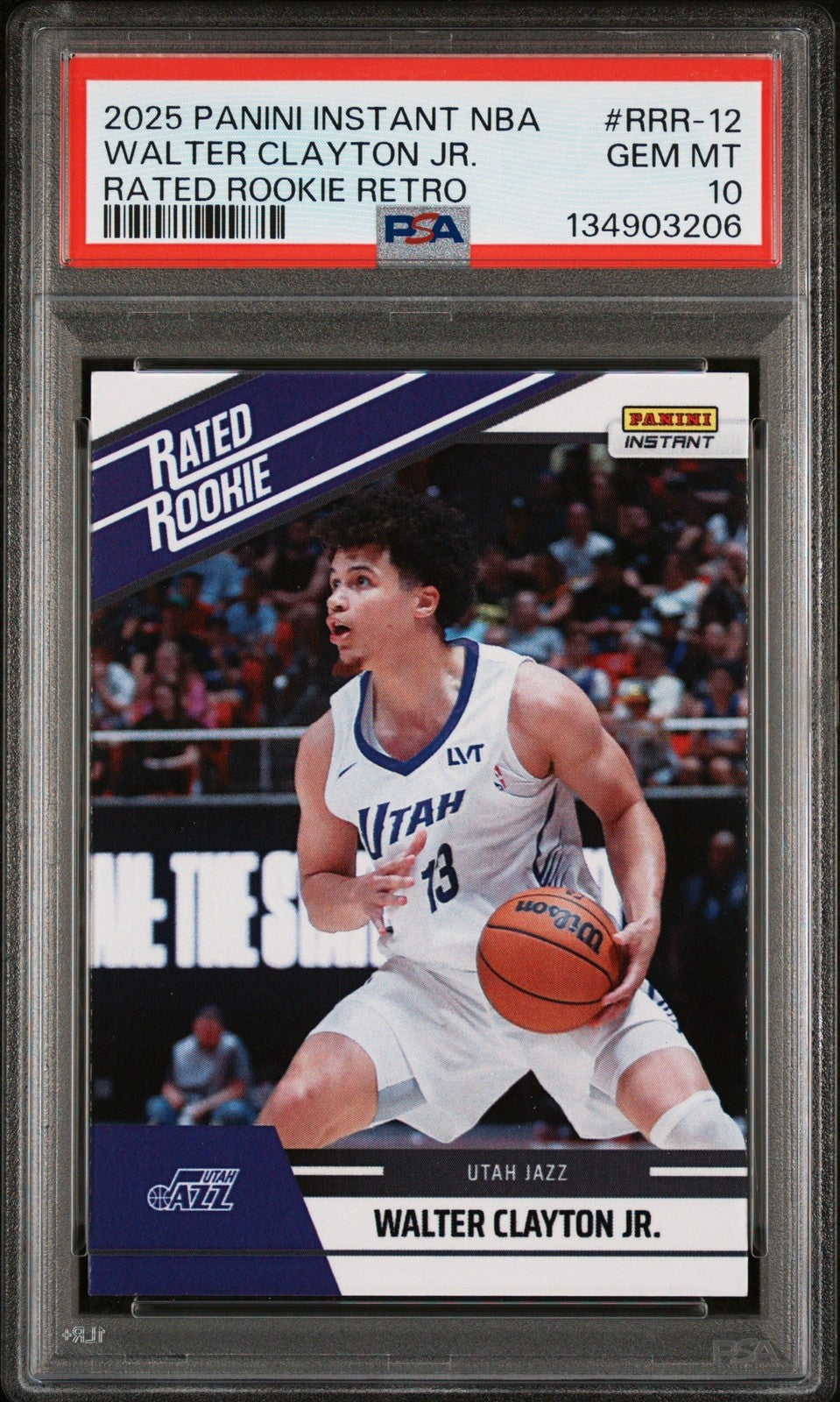Graded 2025 Panini Instant Walter Clayton #RRR12 Rated RC Retro Card PSA 10