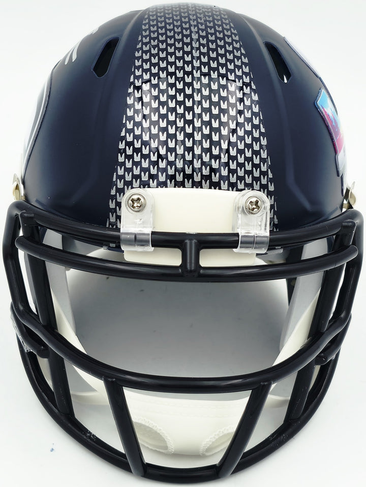 Tory Horton Signed Seahawks Blue SB LX Champions Logo Speed Mini Helmet MCS Holo