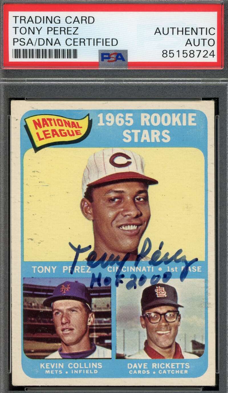 Tony Perez PSA DNA Coa Signed 1965 Topps Rookie Autograph