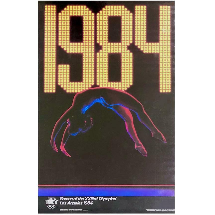 original 1984 Los Angeles LA Olympic Games 22x34 Gymnastics Olympiad poster New