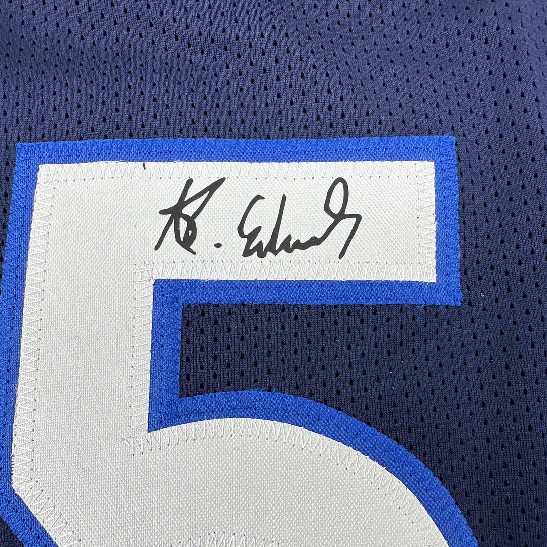 Facsimile Autographed Anthony Edwards Minnesota Blue Reprint Auto Jersey Mens XL