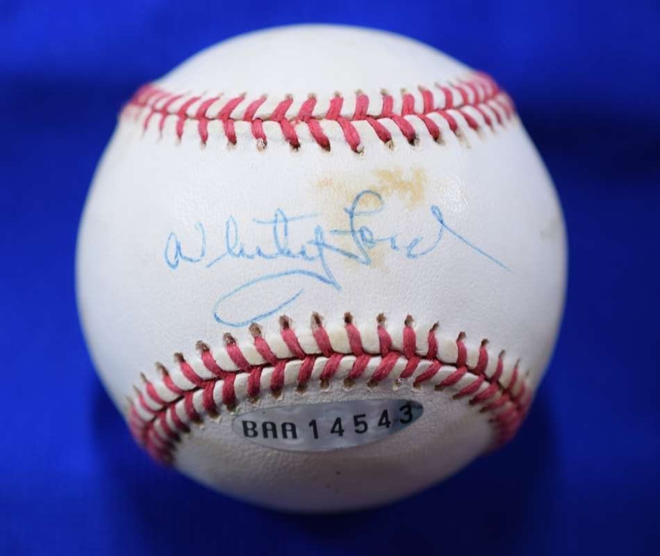 Whitey Ford Upper Deck Coa Autograph American League OAL Signed Baseball