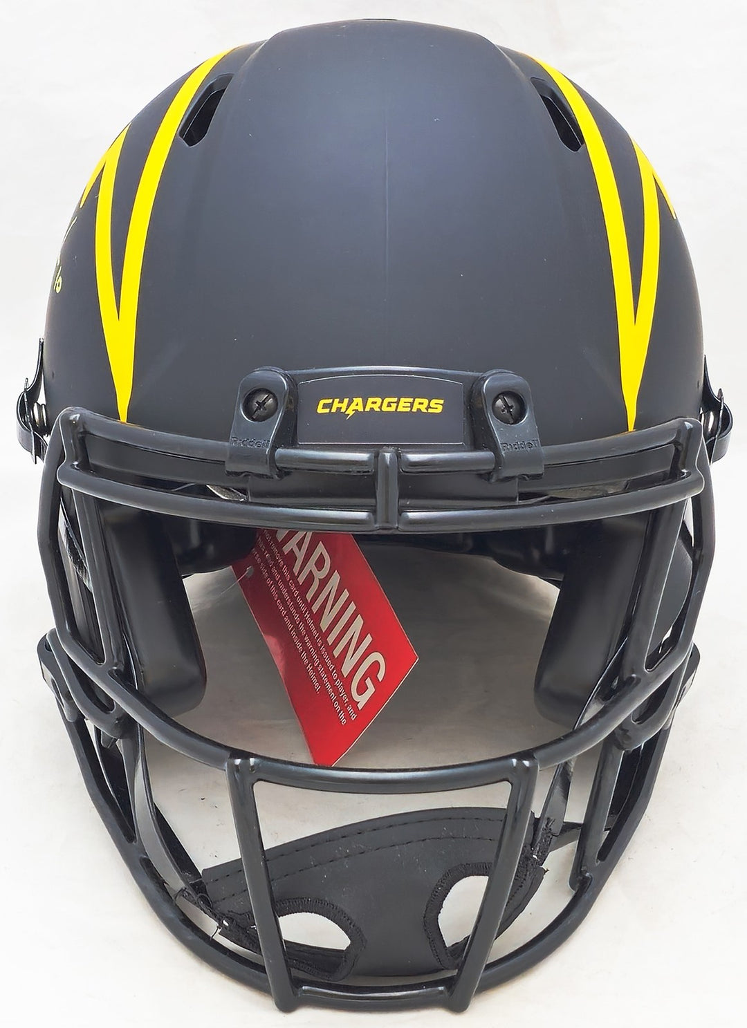 Justin Herbert Auto Chargers Eclipse Black Full Size Auth Speed Helmet ROY BAS