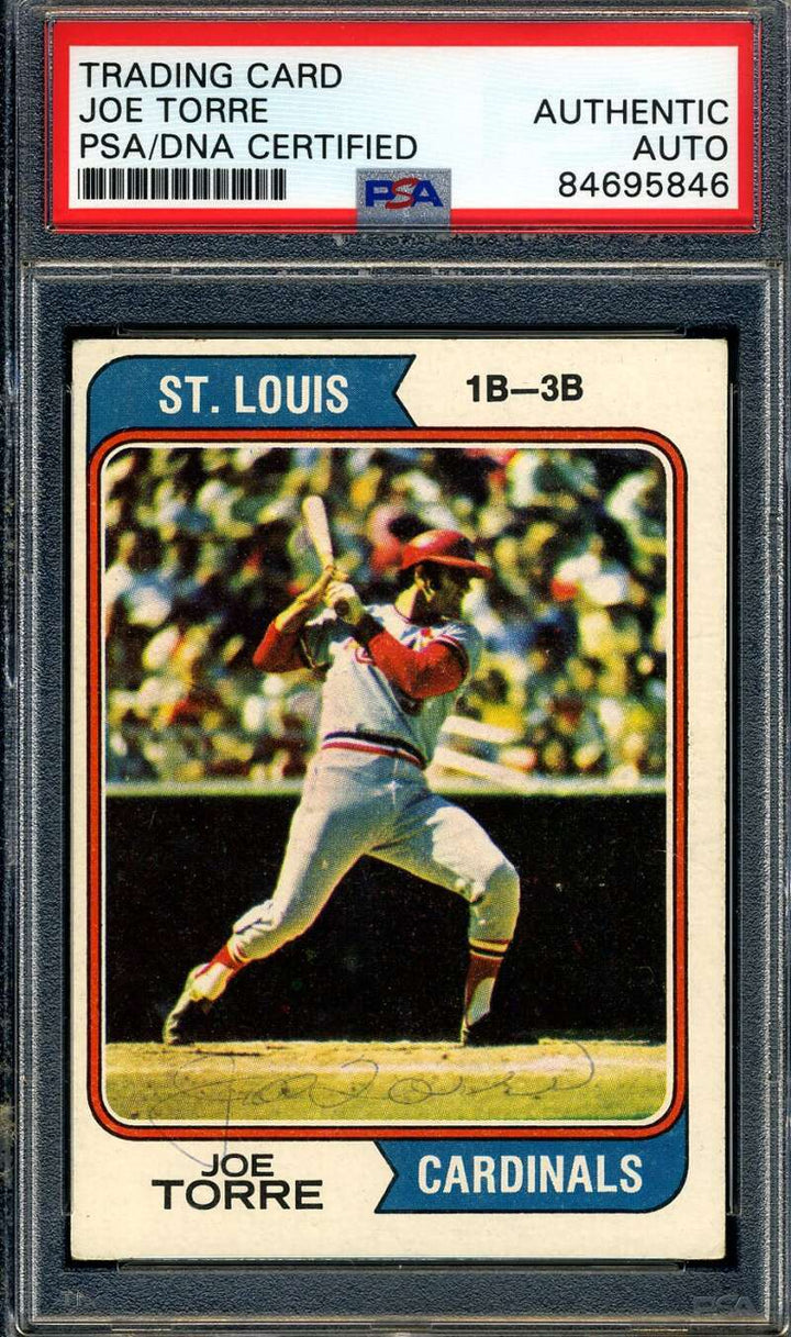 Joe Torre PSA DNA Vintage Signed 1974 Topps Autograph