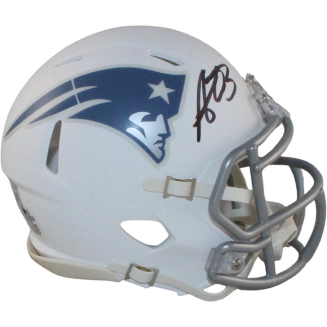 AJ Brown Signed New England Patriots Rivalries Mini Helmet Beckett Witness 57972