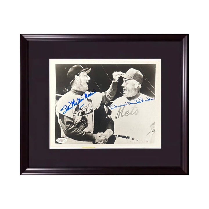 Stan Musial Duke Snider Signed 8x10 Framed Photo Cardinals Full Name Auto JSA