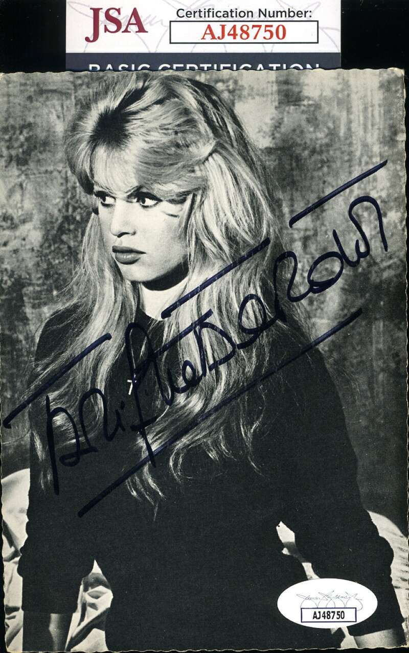 Brigitte Bardot JSA Coa Signed 4x6 Photograph Autograph