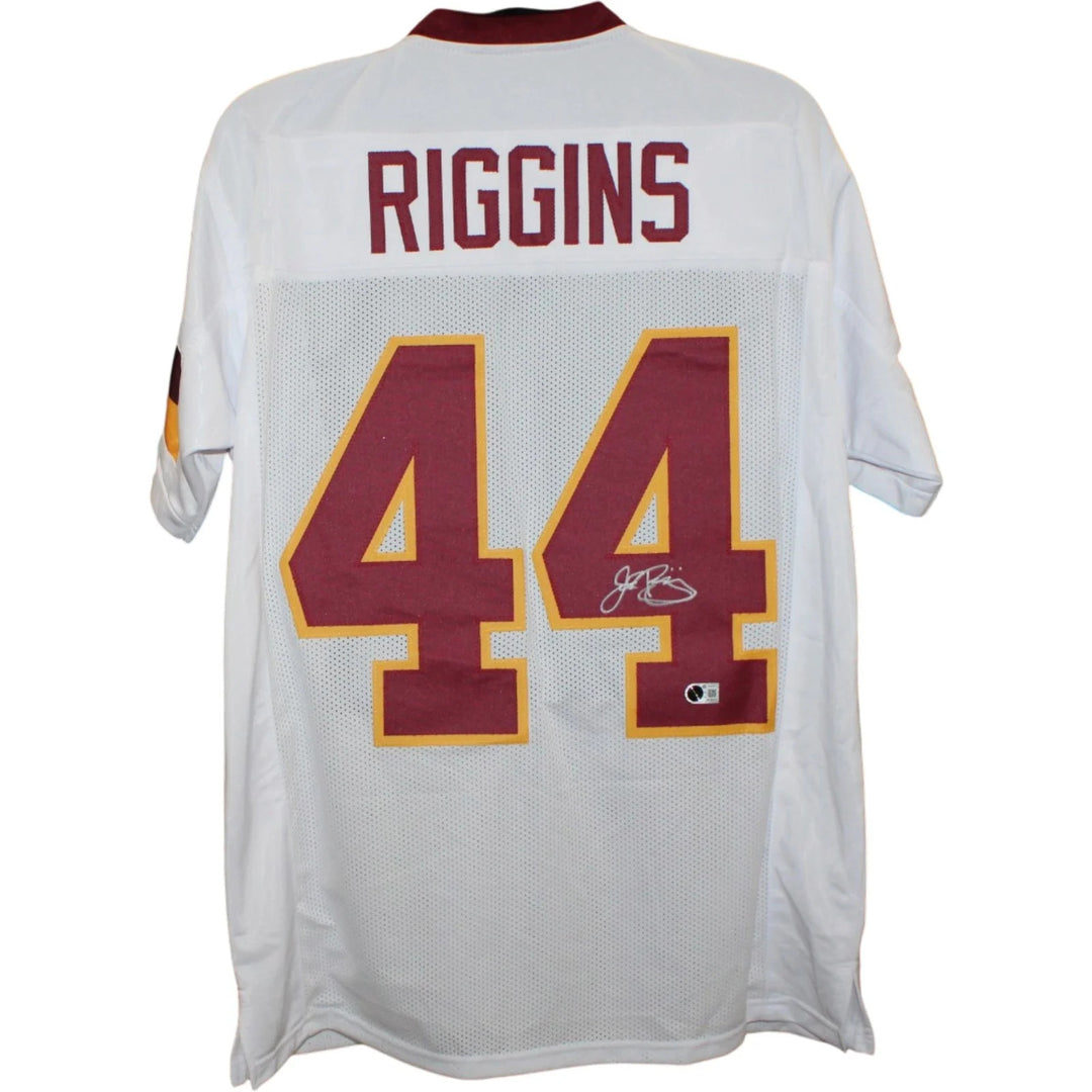 John Riggins Autographed Pro Style XL Jersey White Beckett Witness 58654