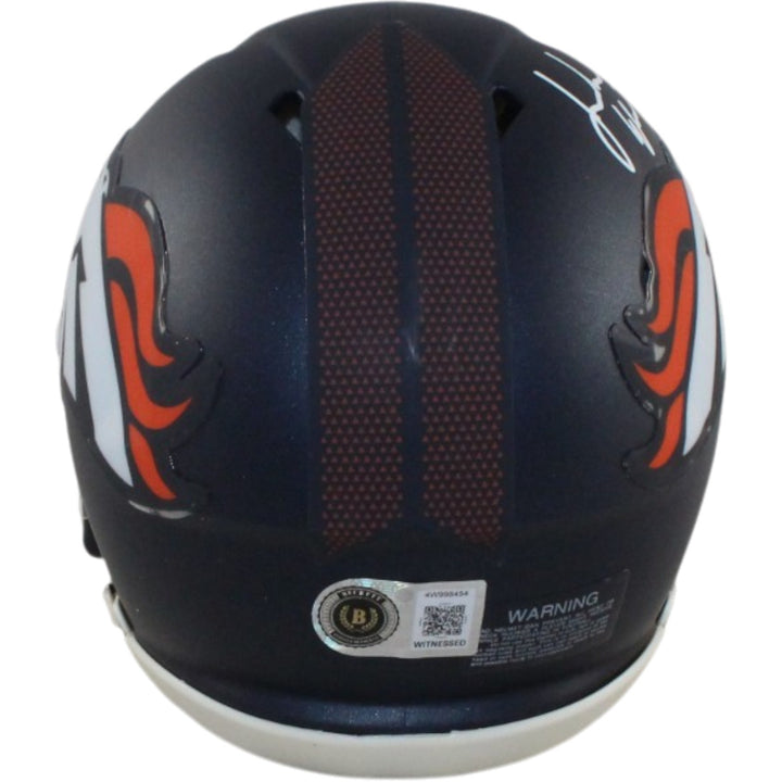 Jonah Elliss Autographed/Signed Denver Broncos Mini Helmet Beckett Witness 58256