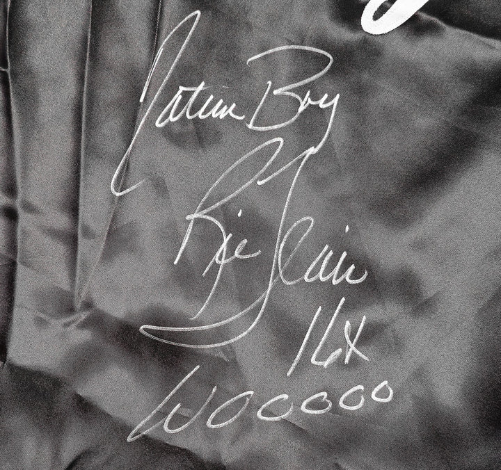 Ric Flair Signed Black Wrestling Robe "Nature Boy, 16x & Wooooo" PSA/DNA