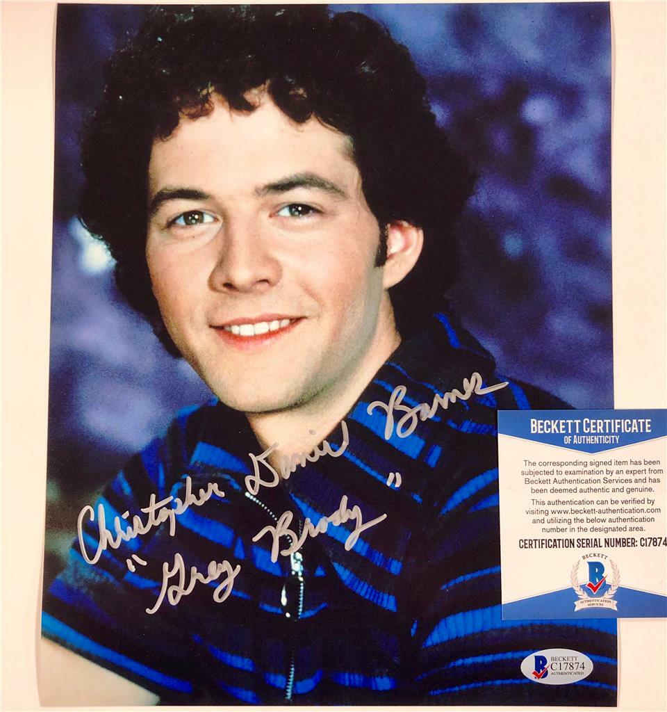 CHRISTOPHER DANIEL BARNES signed "GREG BRADY" Bunch 8x10 Photo ~ Beckett BAS COA