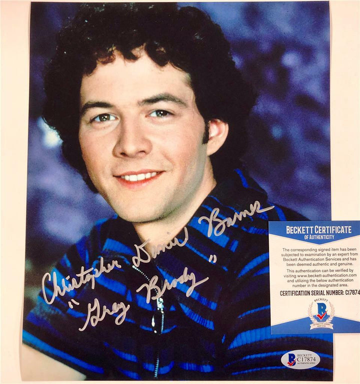 CHRISTOPHER DANIEL BARNES signed "GREG BRADY" Bunch 8x10 Photo ~ Beckett BAS COA
