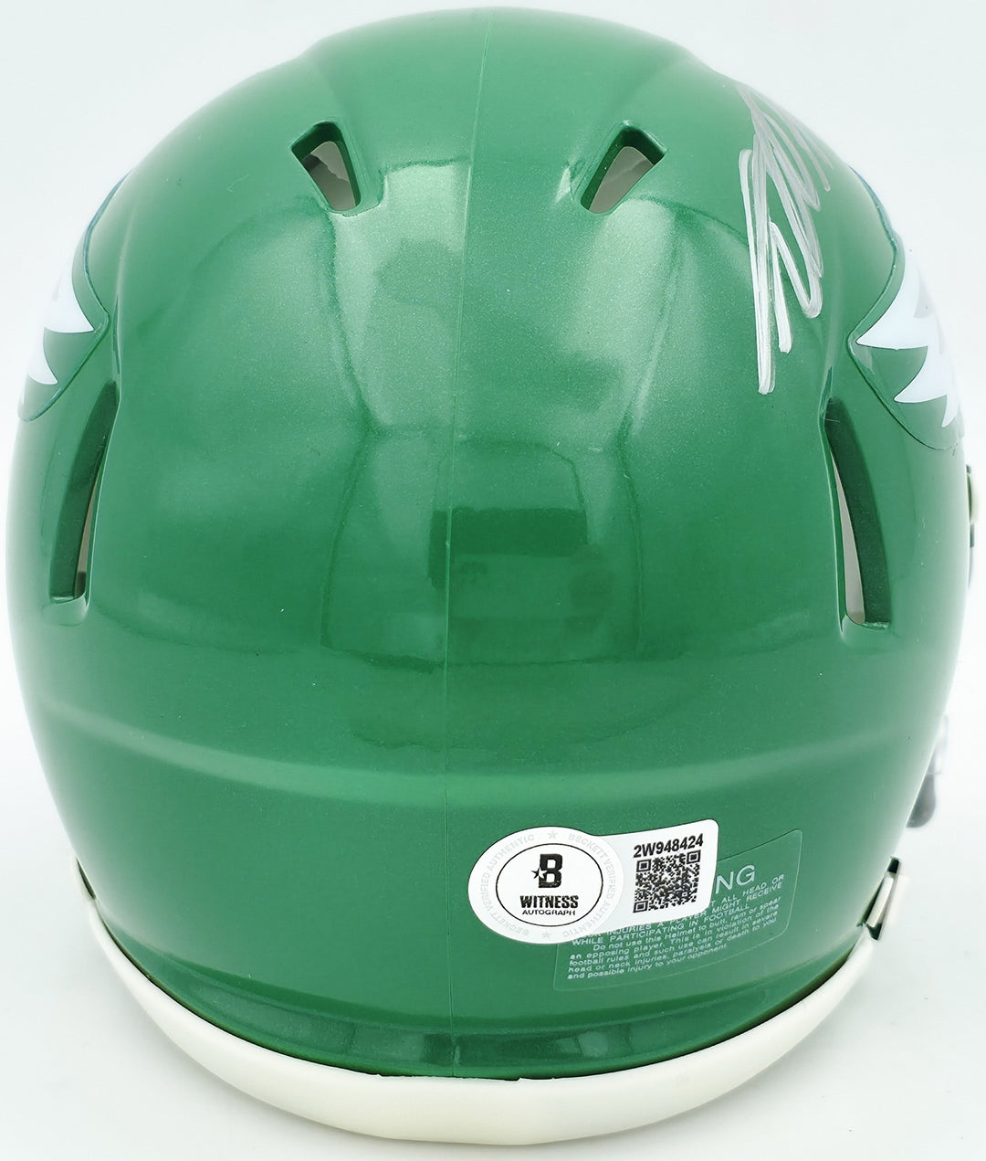DeSean Jackson Auto Eagles 2023 Alternate Kelly Green Speed Mini Helmet Beckett