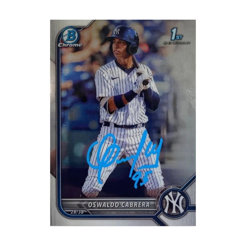 Oswaldo Cabrera New York Yankees Autographed Bowman Chrome 1st 2022 Prospects BCP 17 Trading Card (CX Auth)