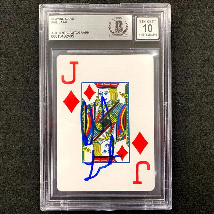 Phil Laak signed Jack of Diamonds Playing Card Poker WSOP ~ Beckett BAS 10 Auto
