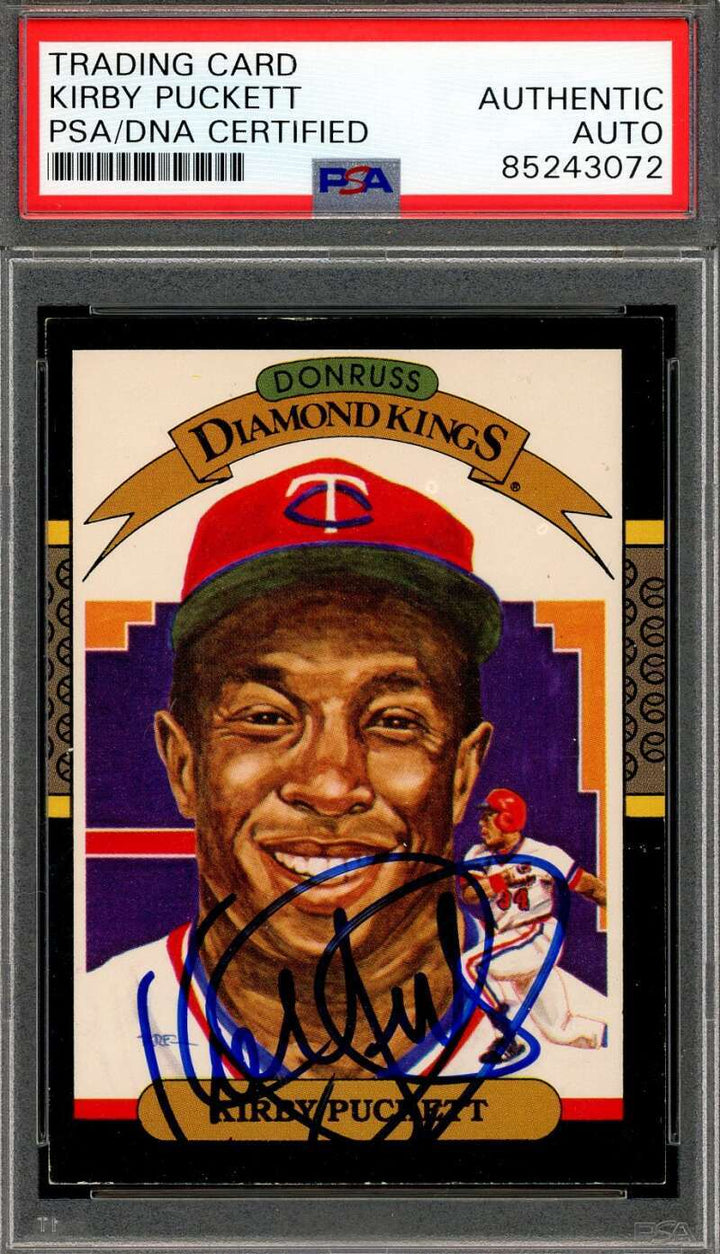 Kirby Puckett PSA DNA Signed 1987 Donruss Diamond Kings Autograph