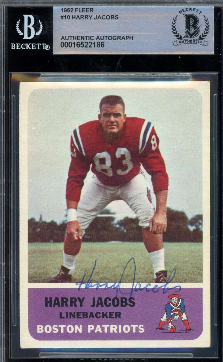 Harry Jacobs Beckett BAS Signed 1962 Fleer Autograph