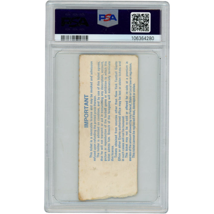 Eric Dickerson Autographed 9/4/1983 NFL Debut Slabbed Ticket Stub PSA 50678