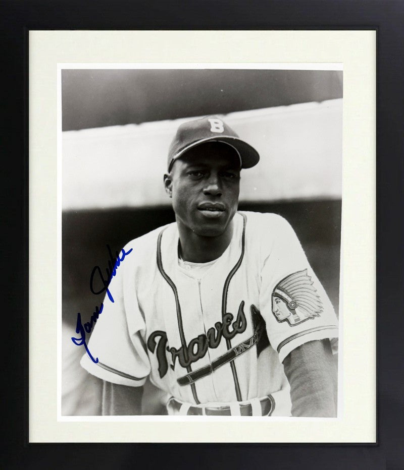 Sam Jethroe signed Boston Braves 8X10 Photo Minor Dings Framed - COA (1951 ROY)