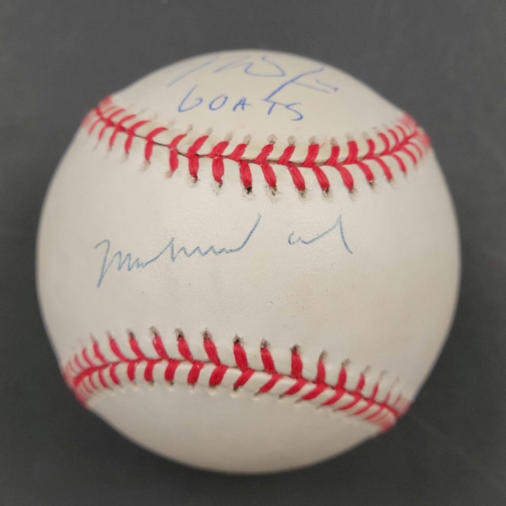 Mike Trout & Muhammad Ali signed "GOATs" MLB Baseball Inscription ~ MLB Steiner