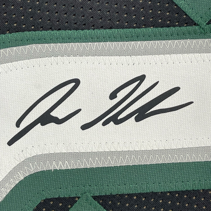 Framed Facsimile Autographed Jason Kelce 33x42 Black Reprint Laser Auto Jersey