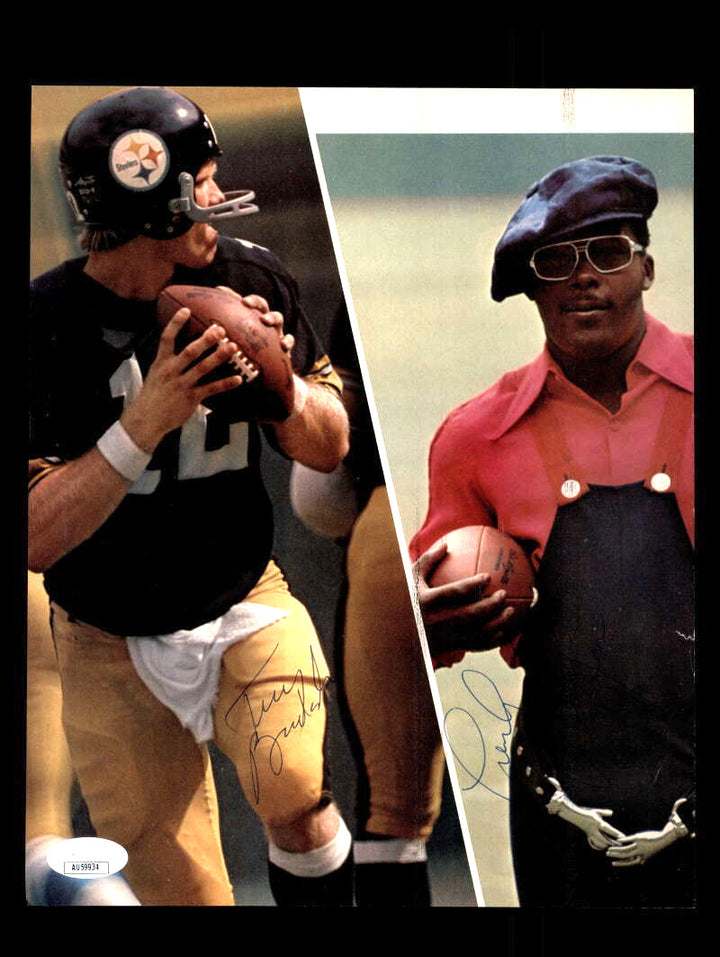 Terry Bradshaw Frenchy Fuqua JSA Autograph 8x10 Signed Vintage Photo Steelers