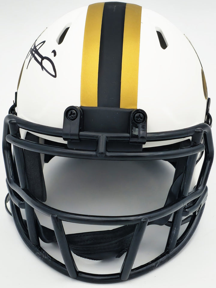 Alvin Kamara Signed Saints Lunar Eclipse White Speed Mini Helmet Beckett Wit