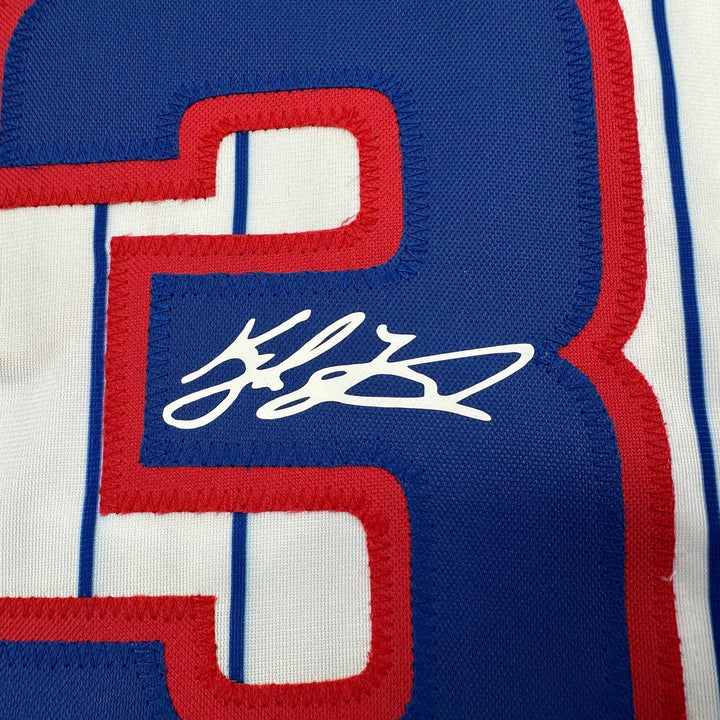 Facsimile Autographed Kyle Tucker Chicago Pinstripe Reprint Jersey Size Men's XL