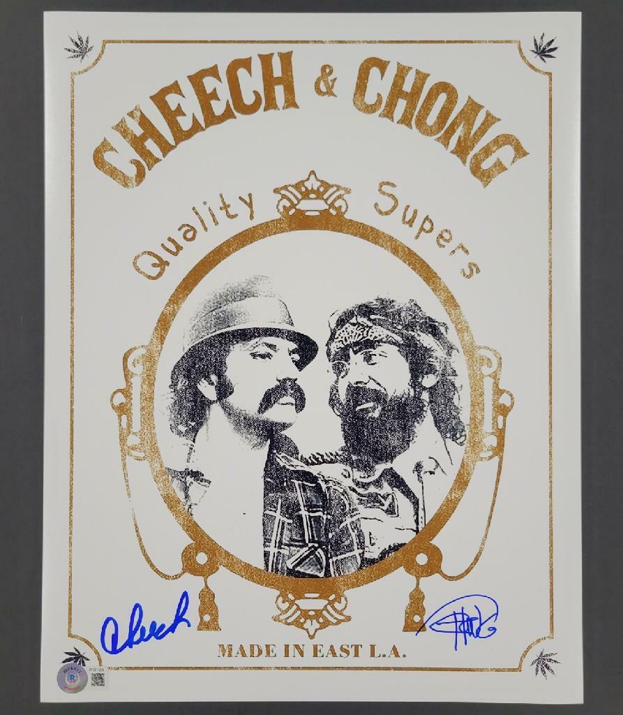 Cheech Marin & Tommy Chong signed Quality Supers 11x14 Photo BAS Beckett Witness