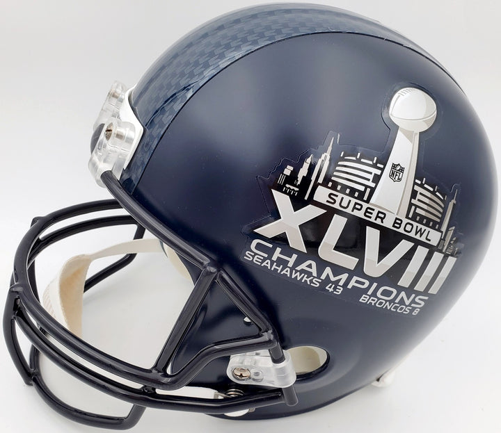 Russell Wilson Signed Seahawks SB Full Size Replica Helmet In Green RW Holo