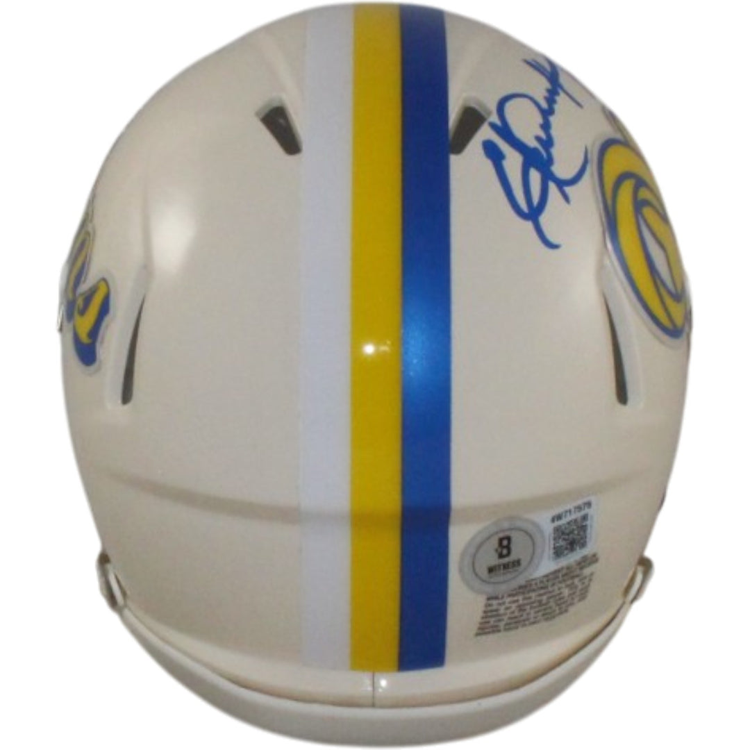 Eric Dickerson Autographed Los Angeles Rams Retro Mini Helmet Beckett 56421