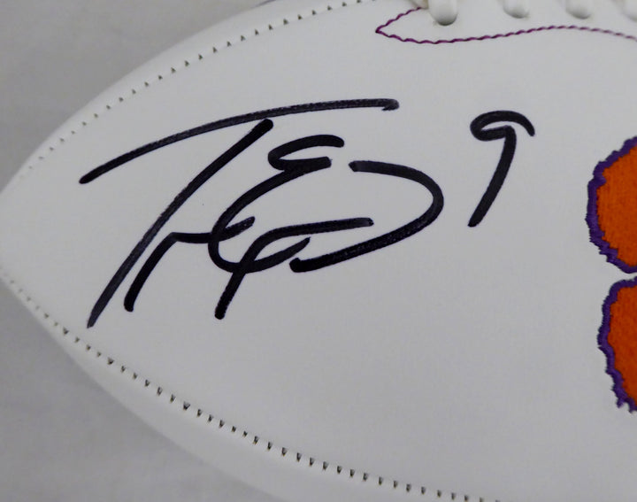 Travis Etienne Autographed Signed Clemson Tigers White Logo Football Beckett