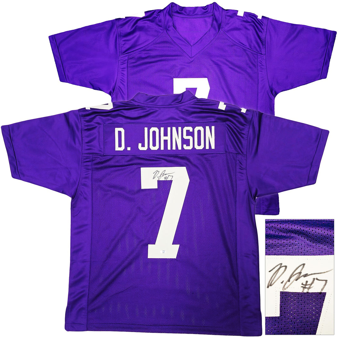Washington Huskies Dillon Johnson Signed Purple Jersey MCS Holo