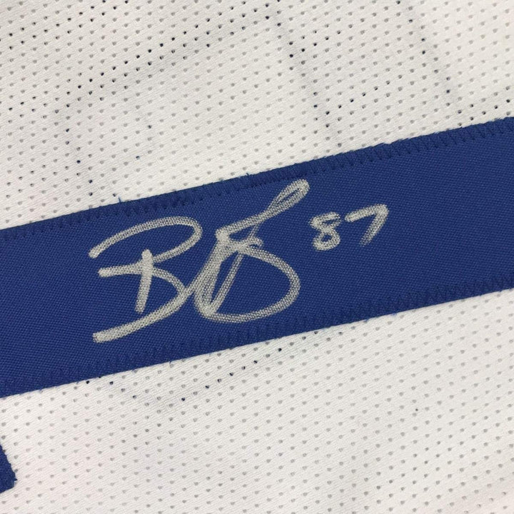 Framed Signed Reggie Wayne 35x39 Indianapolis White Jersey JSA COA