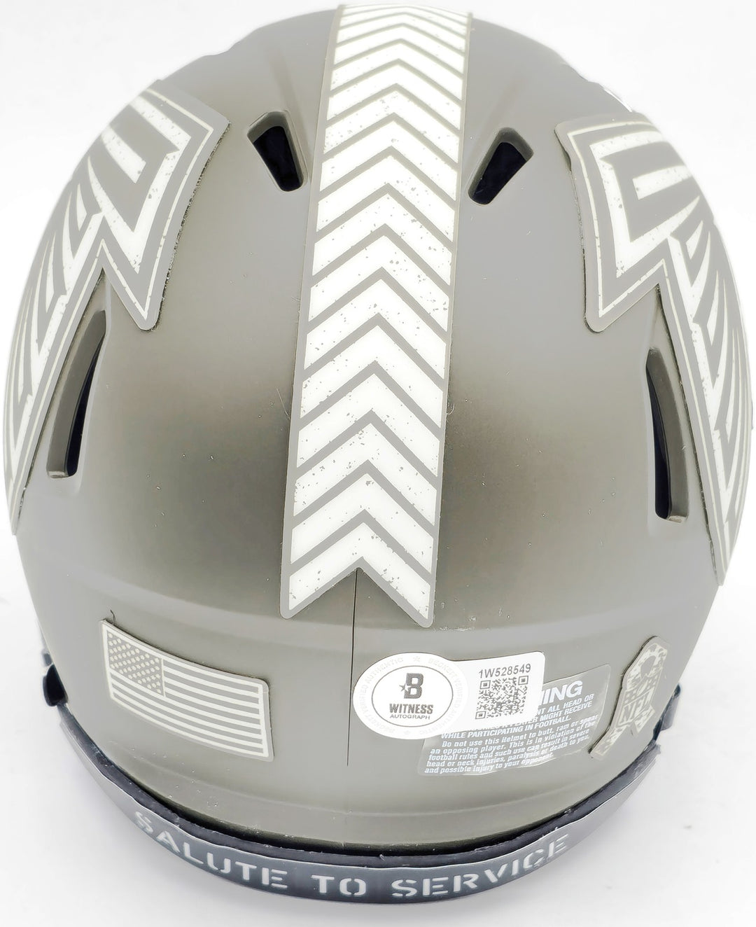 Kyle Pitts Auto Falcons Army Green Salute to Service Speed Mini Helmet Beckett
