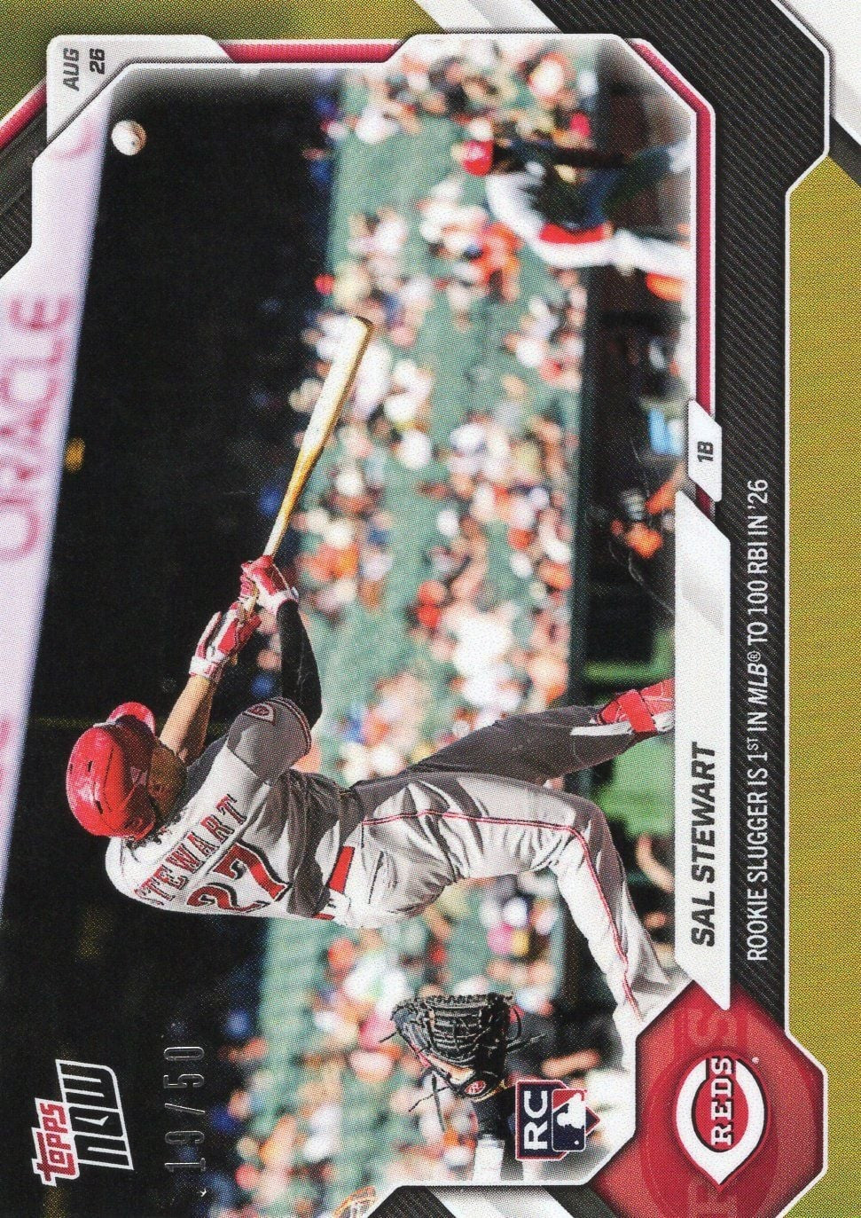 2026 Topps Now Sal Stewart #597 Gold Foil /50 Rookie RC Baseball Card
