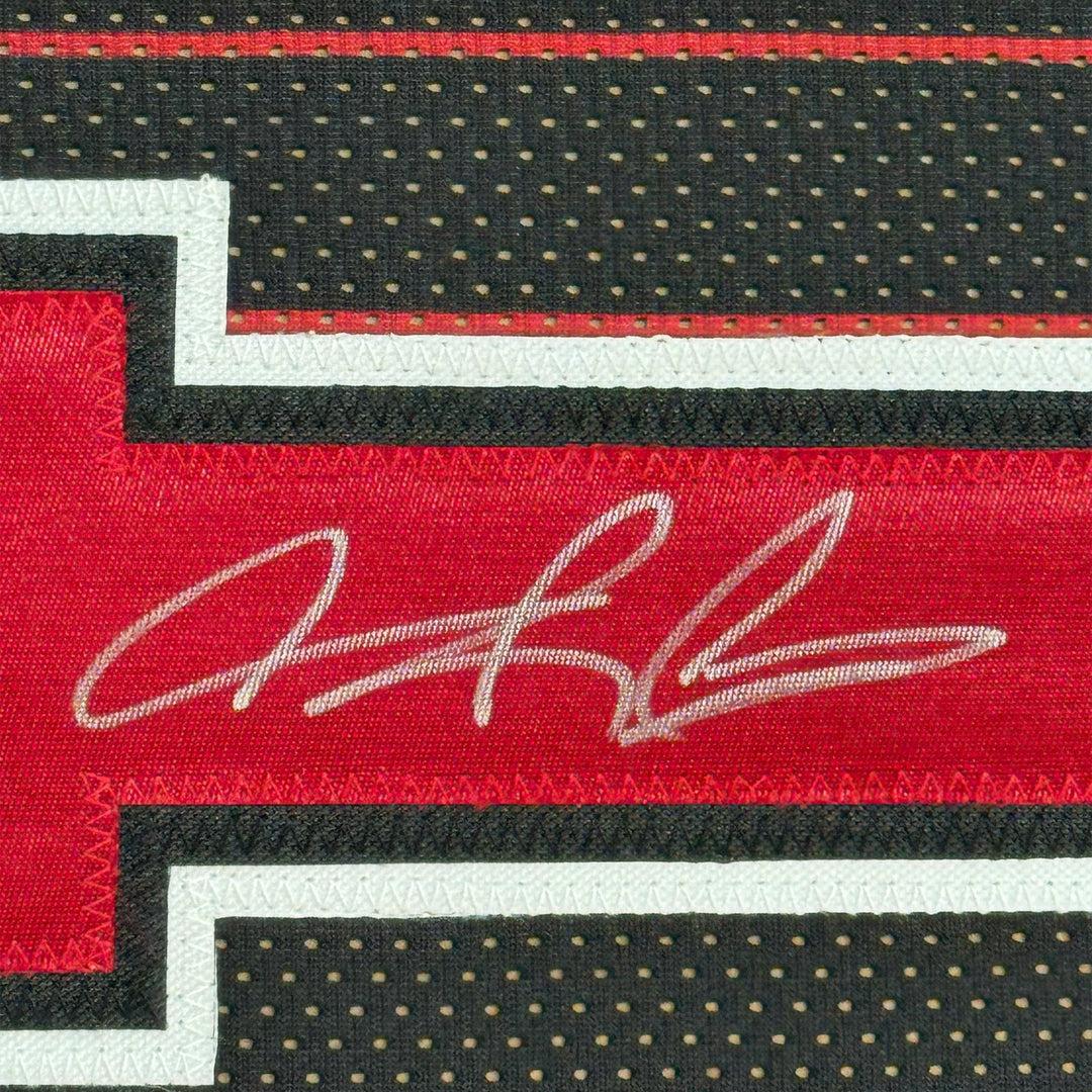 FRAMED Signed DENNIS RODMAN 35x39 Chicago Pinstripe Jersey PSA COA