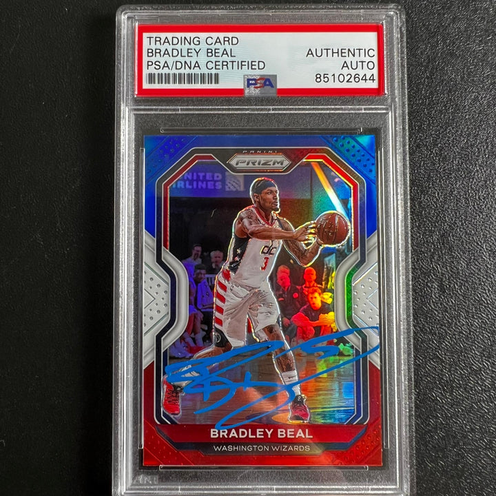 2020-21 Panini Prizm #230 Bradley Beal Signed Card AUTO PSA Slabbed Wizards