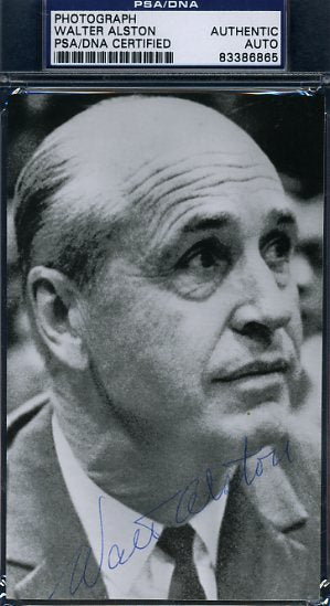 Walt Walter Alston Signed Psa/dna Photograph Certified Autograph