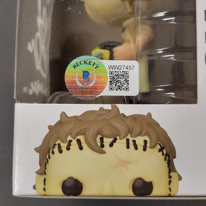 Bob Elmore signed Leatherface Funko Pop Inscription autograph Beckett BAS WIT