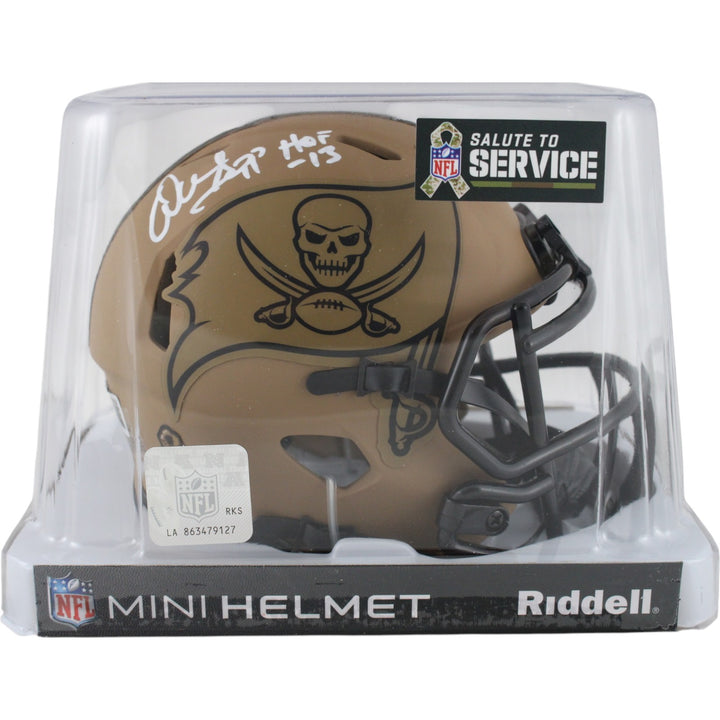 Warren Sapp Autographed Tampa Bay Buccaneers 23 STS Mini Helmet Beckett 50216