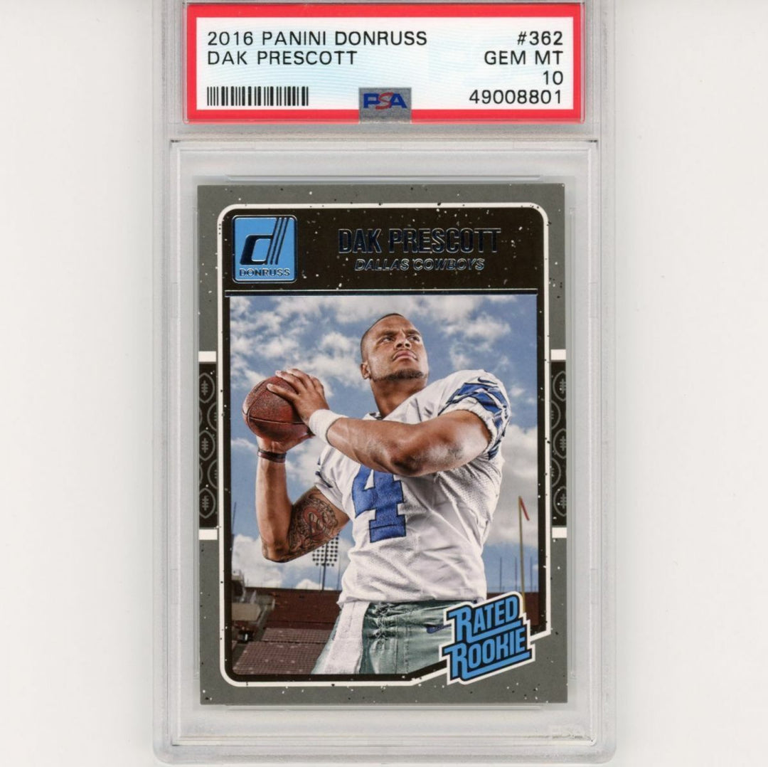 Graded 2016 Panini Donruss DAK PRESCOTT #362 Rookie RC Football Card PSA 10 Mint
