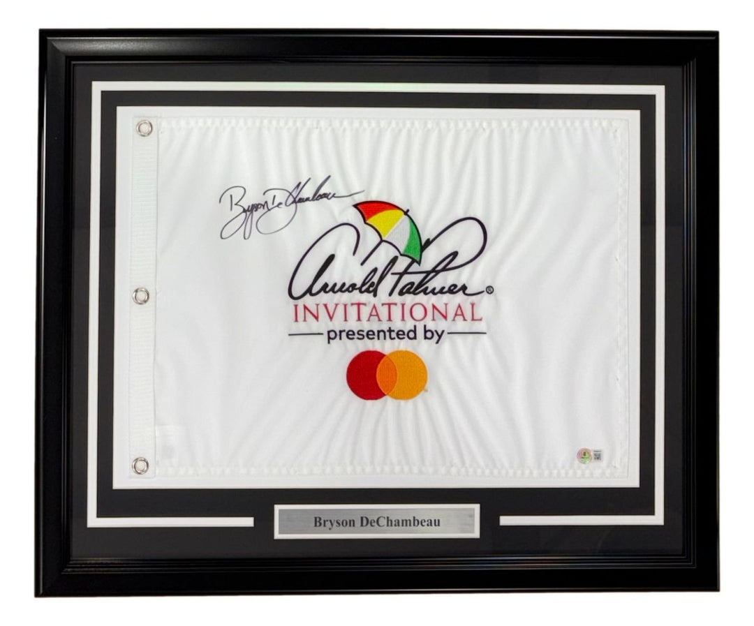 Bryson DeChambeau Signed Framed Arnold Palmer Invitational Golf Flag BAS